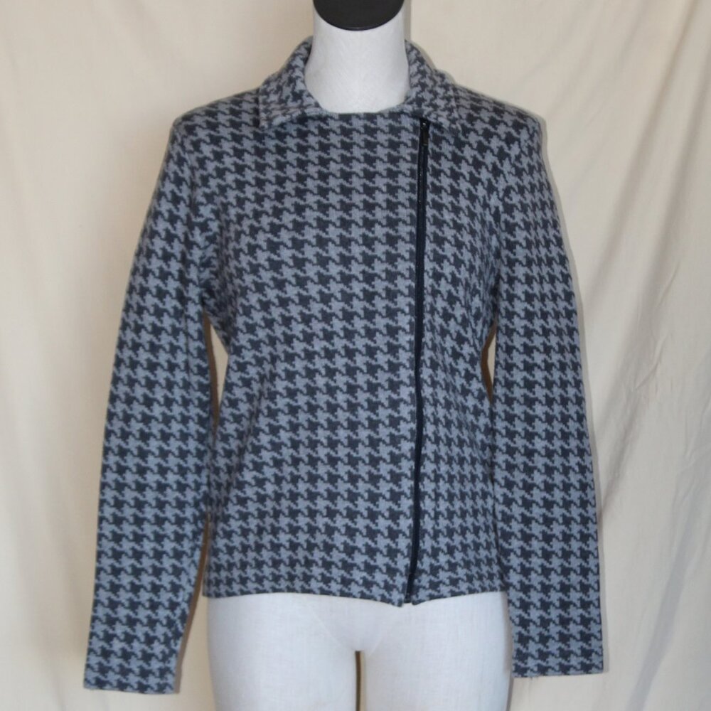 Chaps Houndstooth Motorcycle Jacket - image 1